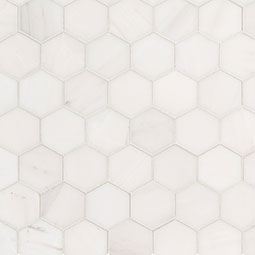 Bianco Dolomite 2" Hexagon Polished