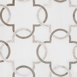 Bianco Quatrefoil Geometric Tile
