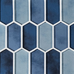 Boathouse Blue Picket Glass Tile