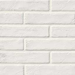 Brickstone White 2x10 Brick Tile swatch