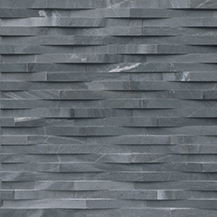 Indoor/Outdoor Stacked Stone Panels: Cosmic Black 3d Wave Wall Tile