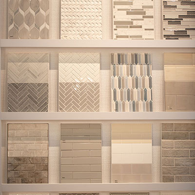 Mosaic backsplash tile display