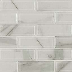 Ivory Amber Beveled Subway Tile