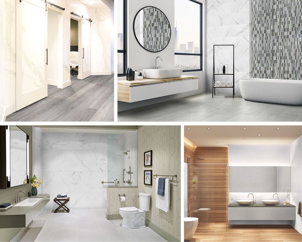 Hotel Bathrooms: Designer Options For Flooring, Countertops, And Shower Surrounds