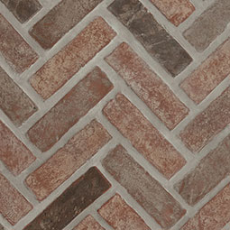 Noble Red Clay Brick Tile - Herringbone swatch