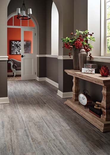 Wood look porcelain planks