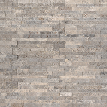 Indoor/Outdoor Stacked Stone Panels Silver Travertine Mini