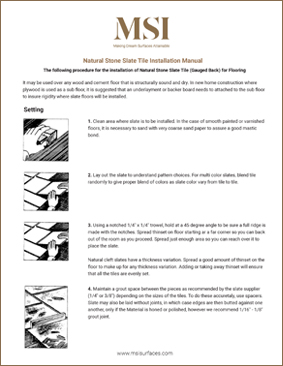 Slate Tile Installation Manual