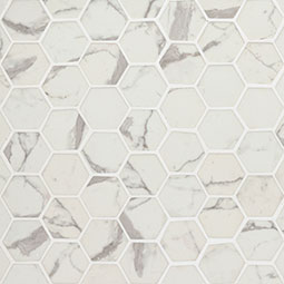 Statuario Celano Hexagon Glass Tile