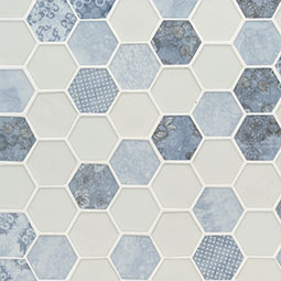 Vista Azul Hexagon Encaustic Tile