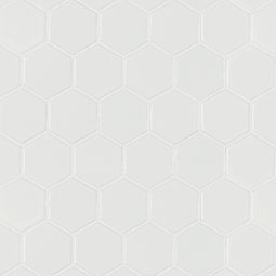 Hexagon Glossy Mosaic White Tile